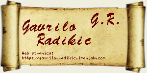 Gavrilo Radikić vizit kartica